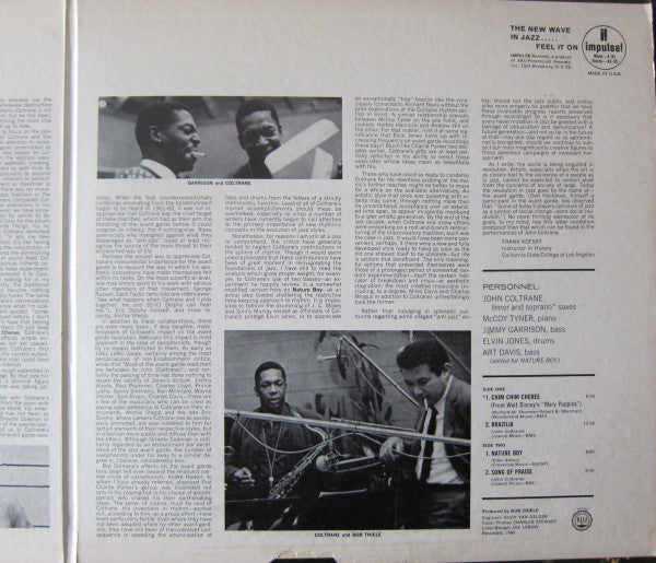 The John Coltrane Quartet : The John Coltrane Quartet Plays (LP, Album, Mono, Gat)