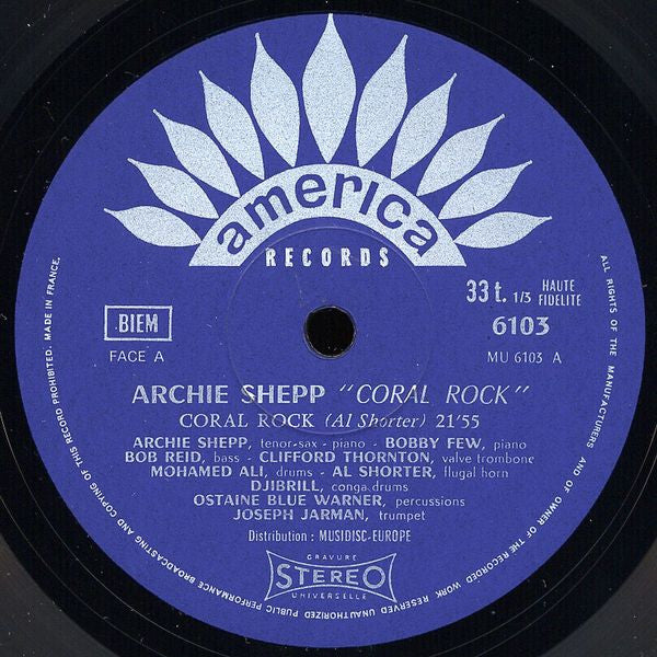 Archie Shepp ~ Coral Rock (Vinyl) - Djungel & Jazz