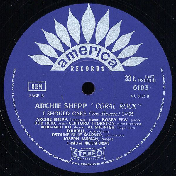 Archie Shepp ~ Coral Rock (Vinyl) - Djungel & Jazz