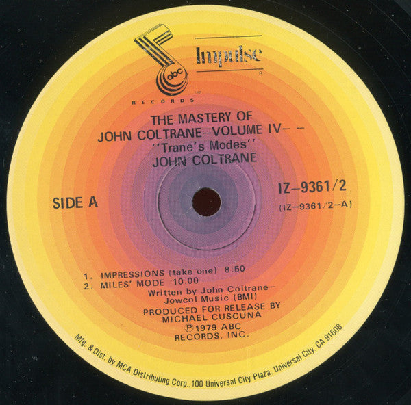 John Coltrane ~ The Mastery Of John Coltrane / Vol. IV "Trane's Modes" (Vinyl) - Djungel & Jazz