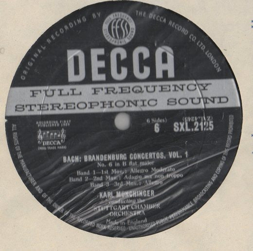 Johann Sebastian Bach ~ Brandenburg Concertos Nº 1 & Nº 6 (Vinyl) - Djungel & Jazz