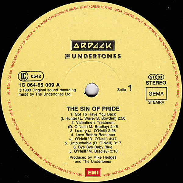 The Undertones ~ The Sin Of Pride (Vinyl) - Djungel & Jazz