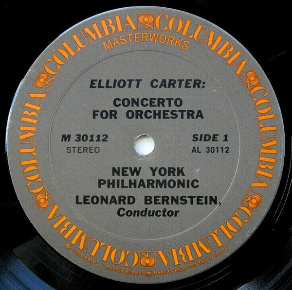 Elliott Carter / William Schuman, Leonard Bernstein, New York Philharmonic ~ Concerto For Orchestra / In Praise Of Shahn (Canticle For Orchestra) (Vinyl) - Djungel & Jazz