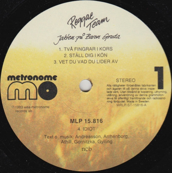 Reggae Team : Jakten På Baron Gruda (LP, Album)