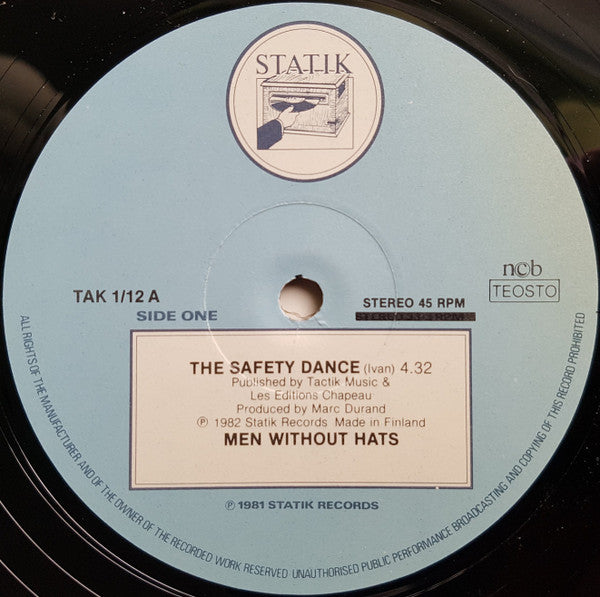 Men Without Hats ~ The Safety Dance (Extended 'Club Mix') (Vinyl) - Djungel & Jazz