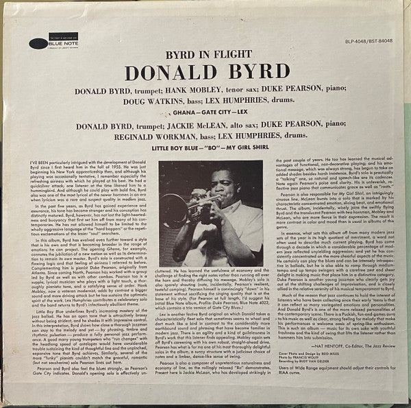 Donald Byrd ~ Byrd In Flight (Vinyl) - Djungel & Jazz