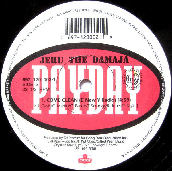 Jeru The Damaja ~ Come Clean (Vinyl) - Djungel & Jazz