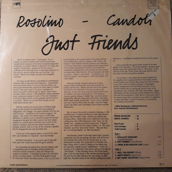 Frank Rosolino - Conte Candoli ~ Just Friends (Vinyl) - Djungel & Jazz