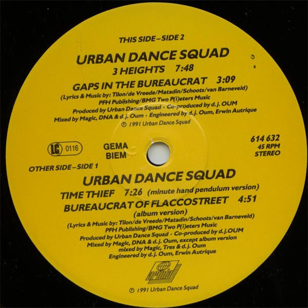 Urban Dance Squad ~ Bureaucrat Of Flaccostreet (Vinyl) - Djungel & Jazz