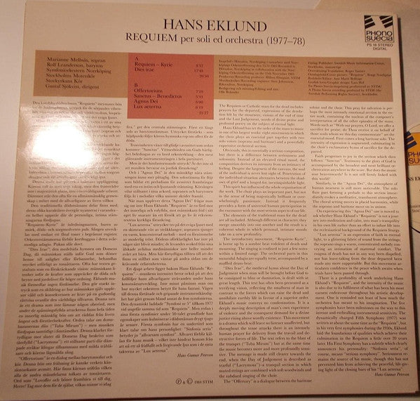 Hans Eklund - Marianne Mellnäs, Rolf Leanderson, Storkyrkans Kör, Stockholms Motettkör, Symfoniorkestern Norrköping* Conducted By Gustaf Sjökvist : Requiem Per Soli Ed Orchestra (1977-78) (LP, Dig)