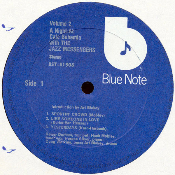 Art Blakey & The Jazz Messengers : At The Cafe Bohemia Volume 2 (LP, Album, RE, Ele)