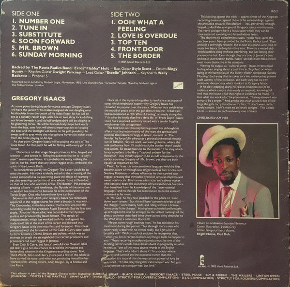 Gregory Isaacs : Reggae Greats: Gregory Isaacs Live (LP)