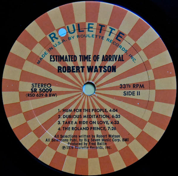 Robert Watson* : Estimated Time Of Arrival (LP, Album)