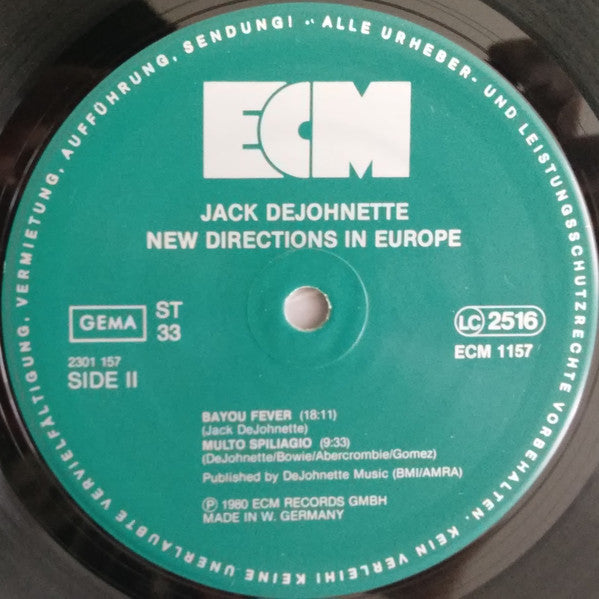Jack DeJohnette ~ New Directions In Europe (Vinyl) - Djungel & Jazz