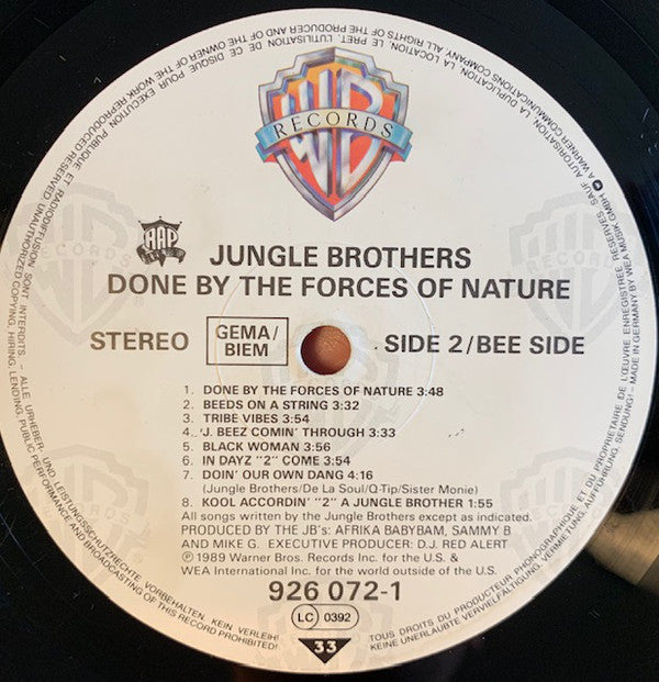 Jungle Brothers ~ Done By The Forces Of Nature (Vinyl) - Djungel & Jazz