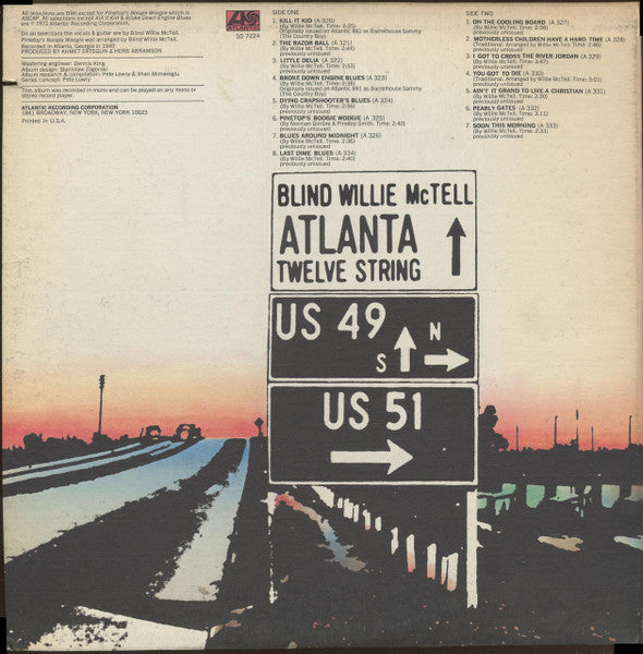 Blind Willie McTell ~ Atlanta Twelve String (Vinyl) - Djungel & Jazz