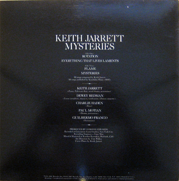 Keith Jarrett : Mysteries (LP, Album, Ter)
