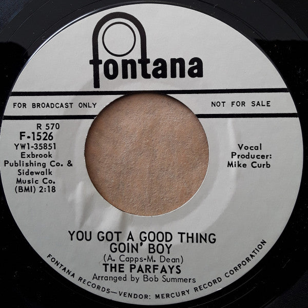 The Parfays : You Got A Good Thing Goin Boy (7", Promo)