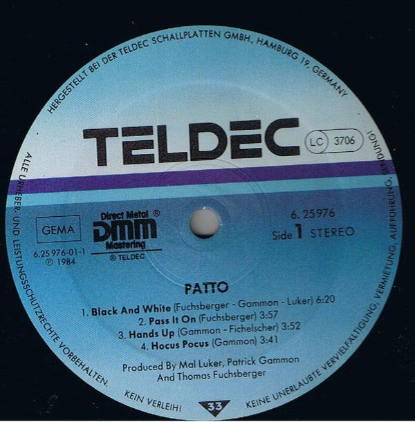 Patto ~ Patto (Vinyl) - Djungel & Jazz