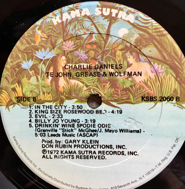 Charlie Daniels ~ Te John, Grease & Wolfman (Vinyl) - Djungel & Jazz