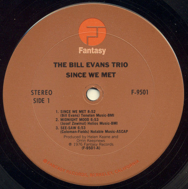 The Bill Evans Trio ~ Since We Met (Vinyl) - Djungel & Jazz