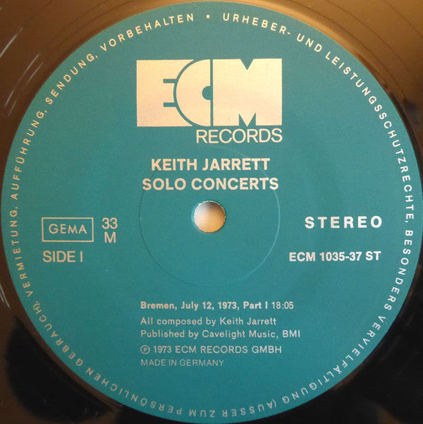 Keith Jarrett ~ Solo Concerts: Bremen / Lausanne (Vinyl) - Djungel & Jazz
