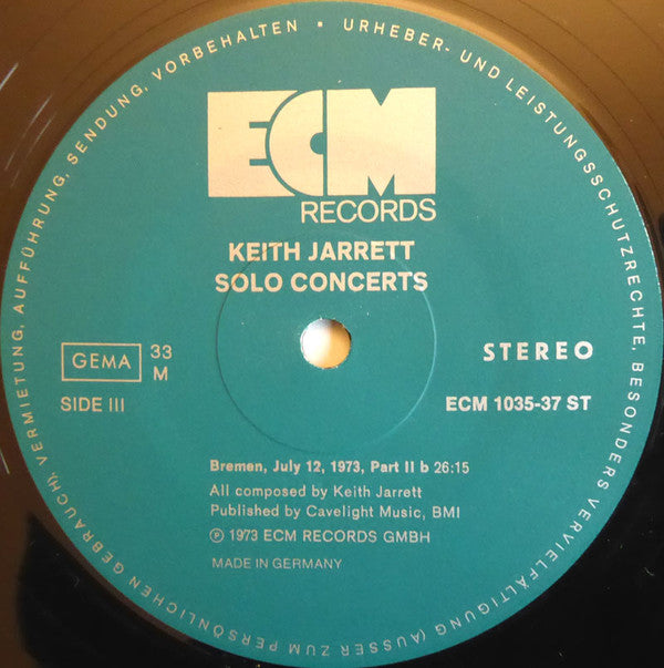 Keith Jarrett ~ Solo Concerts: Bremen / Lausanne (Vinyl) - Djungel & Jazz