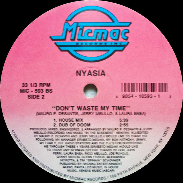 Nyasia ~ Don't Waste My Time (Vinyl) - Djungel & Jazz