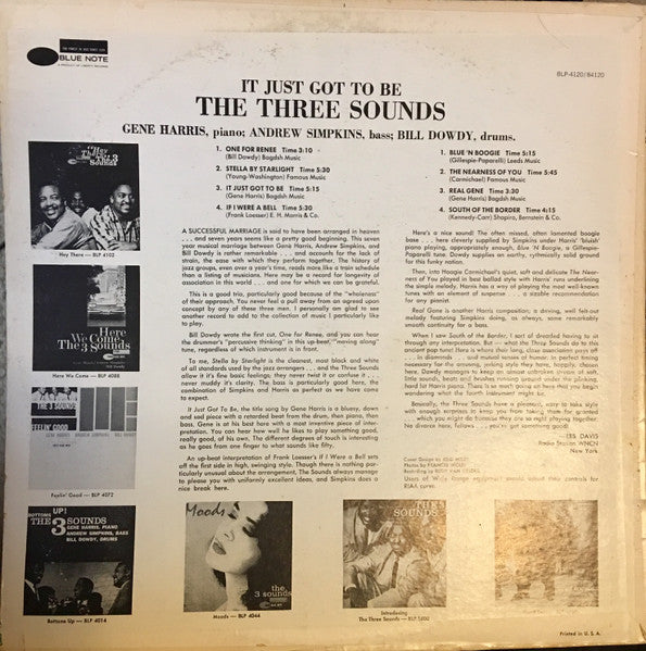 The Three Sounds ~ It Just Got To Be (Vinyl) - Djungel & Jazz