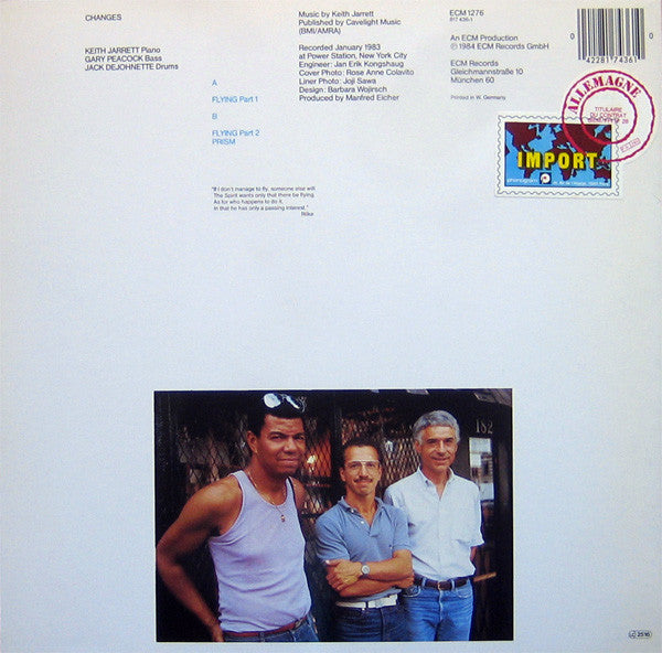 Keith Jarrett, Gary Peacock, Jack DeJohnette : Changes (LP, Album)