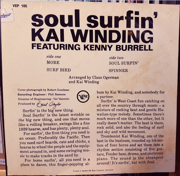 Kai Winding Featuring Kenny Burrell ~ Soul Surfin' (Vinyl) - Djungel & Jazz