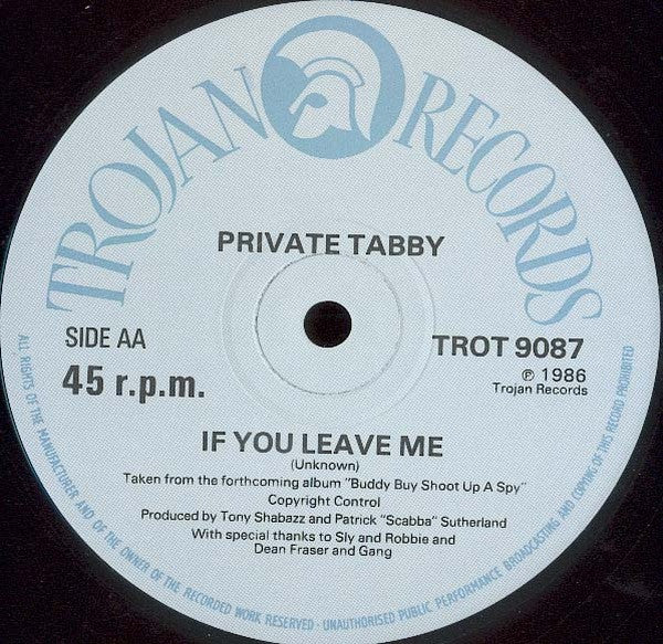 Private Tabby : Jailhouse / If You Leave Me (12")
