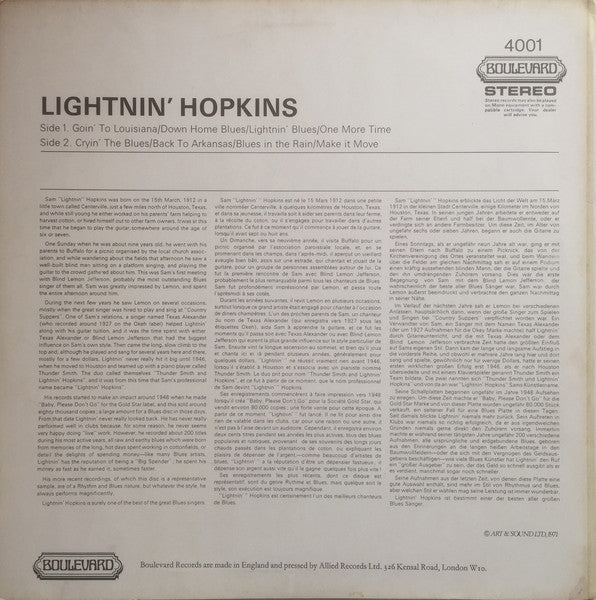 Lightnin' Hopkins ~ Lightnin' Hopkins (Vinyl) - Djungel & Jazz