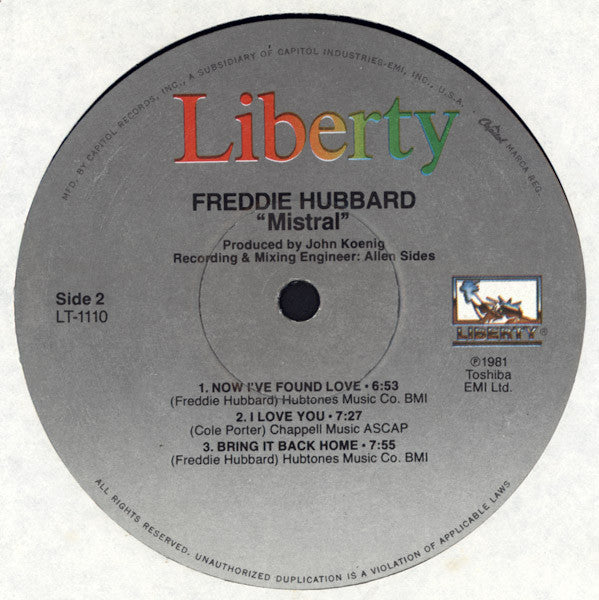 Freddie Hubbard : Mistral (LP, Album)