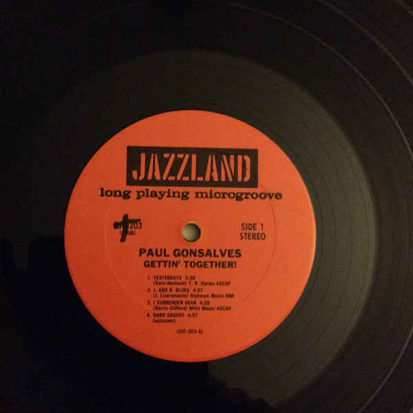 Paul Gonsalves ~ Gettin' Together (Vinyl) - Djungel & Jazz