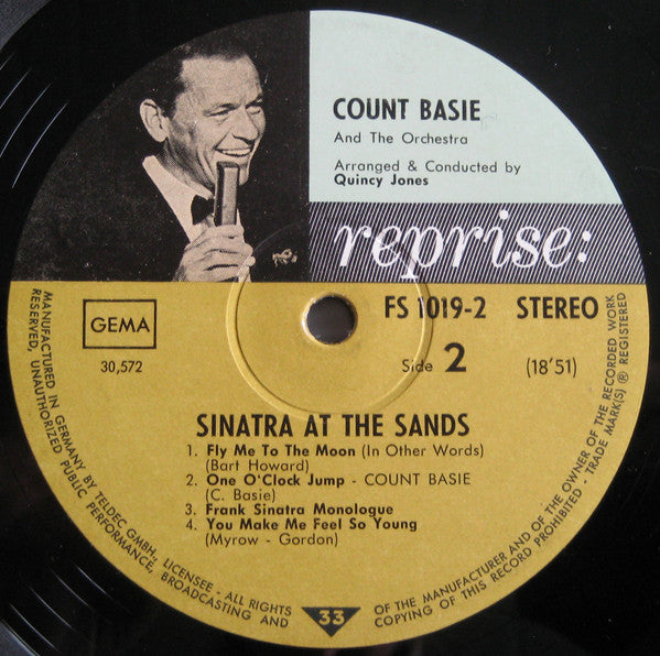 Frank Sinatra With Count Basie Orchestra Arranged & Conducted By Quincy Jones ~ Sinatra At The Sands (Vinyl) - Djungel & Jazz