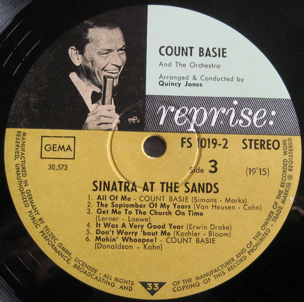 Frank Sinatra With Count Basie Orchestra Arranged & Conducted By Quincy Jones ~ Sinatra At The Sands (Vinyl) - Djungel & Jazz