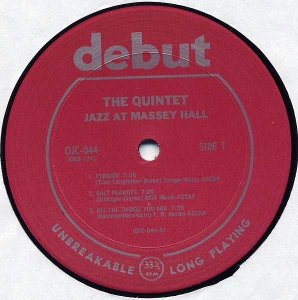 The Quintet ~ Jazz At Massey Hall (Vinyl) - Djungel & Jazz