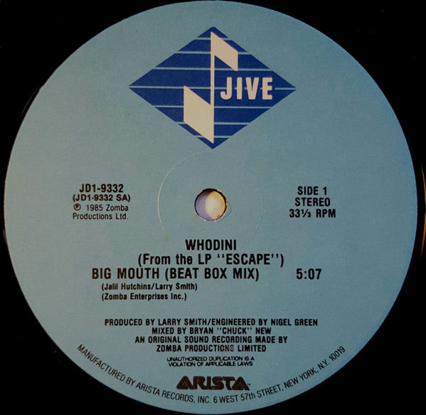 Whodini ~ Big Mouth (Vinyl) - Djungel & Jazz