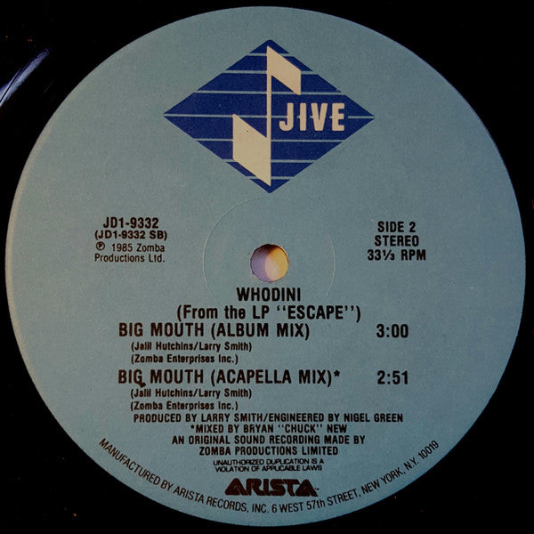 Whodini ~ Big Mouth (Vinyl) - Djungel & Jazz