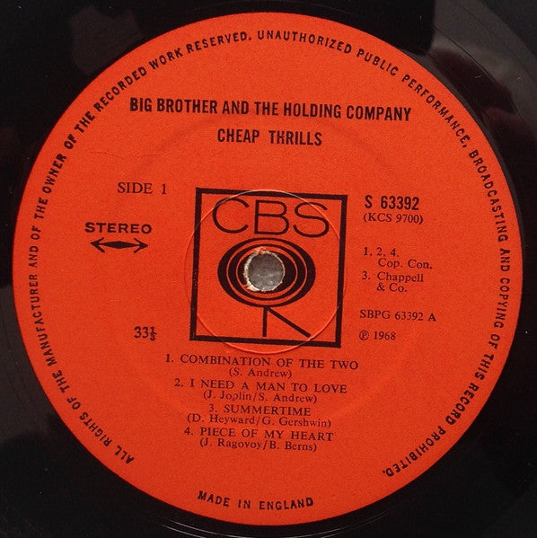 Big Brother & The Holding Company ~ Cheap Thrills (Vinyl) - Djungel & Jazz