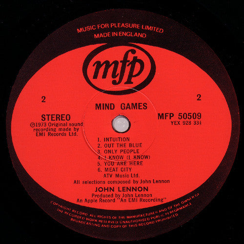 John Lennon ~ Mind Games (Vinyl) - Djungel & Jazz