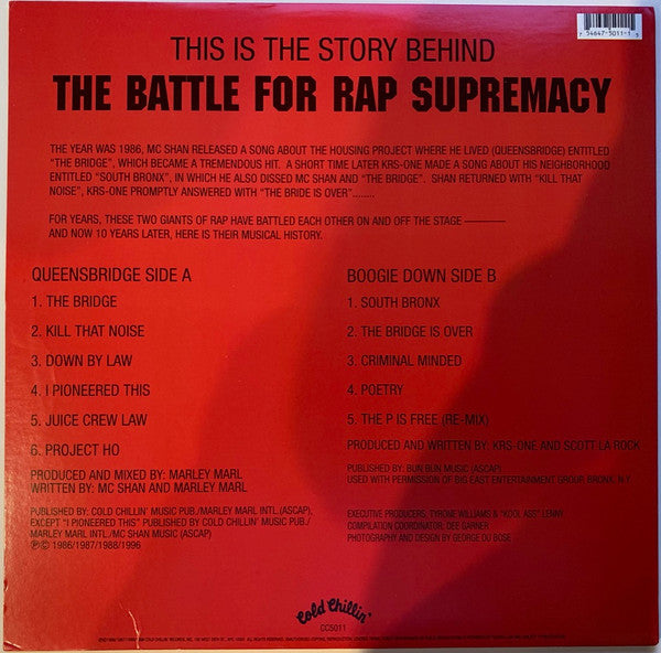 KRS-One VS MC Shan : The Battle For Rap Supremacy (LP, Comp)
