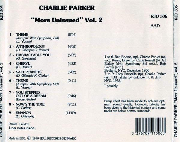 Charlie Parker : "More Unissued" Vol. 2 (CD, Album)