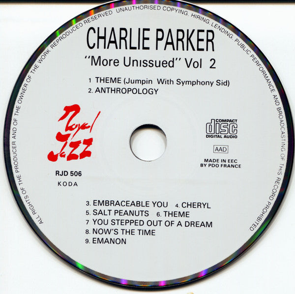 Charlie Parker : "More Unissued" Vol. 2 (CD, Album)