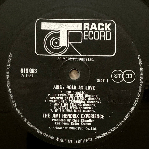 The Jimi Hendrix Experience : Axis: Bold As Love (LP, Album, Gat)