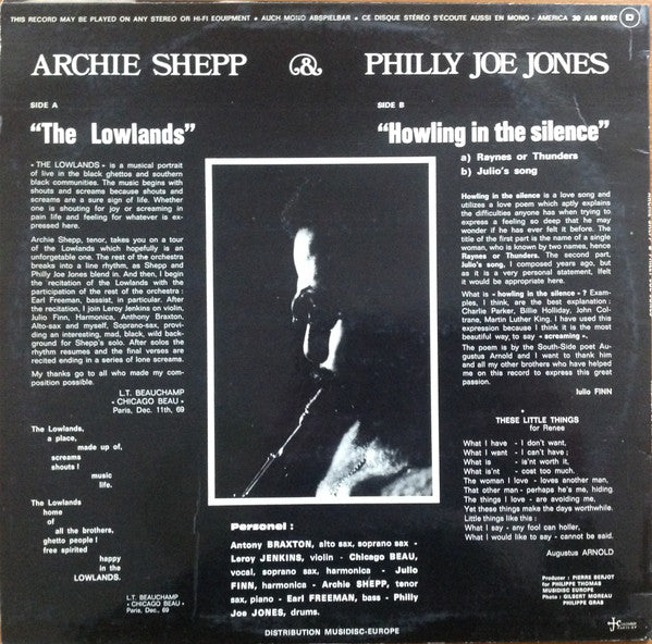 Archie Shepp & Philly Joe Jones* : Archie Shepp & Philly Joe Jones (LP, Album)