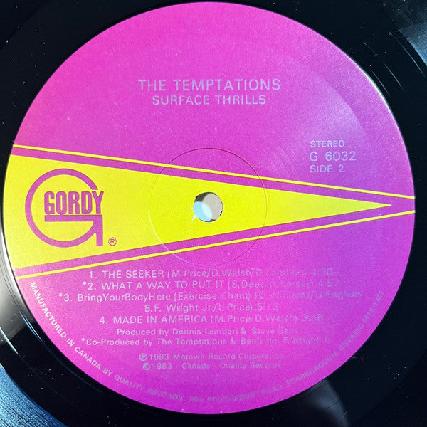 The Temptations : Surface Thrills (LP, Album)