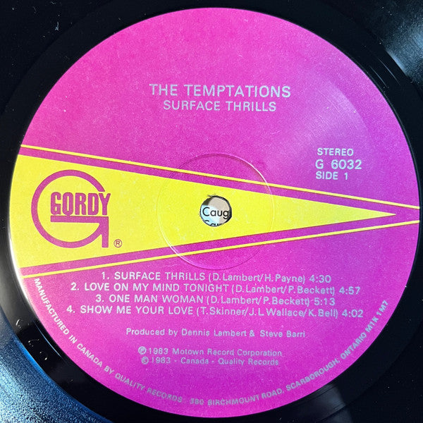 The Temptations : Surface Thrills (LP, Album)
