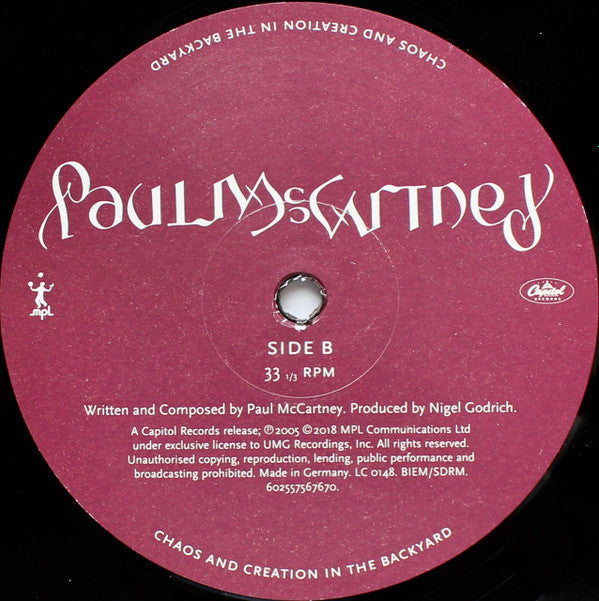 Paul McCartney : Chaos And Creation In The Backyard (LP, Album, RE, 180)